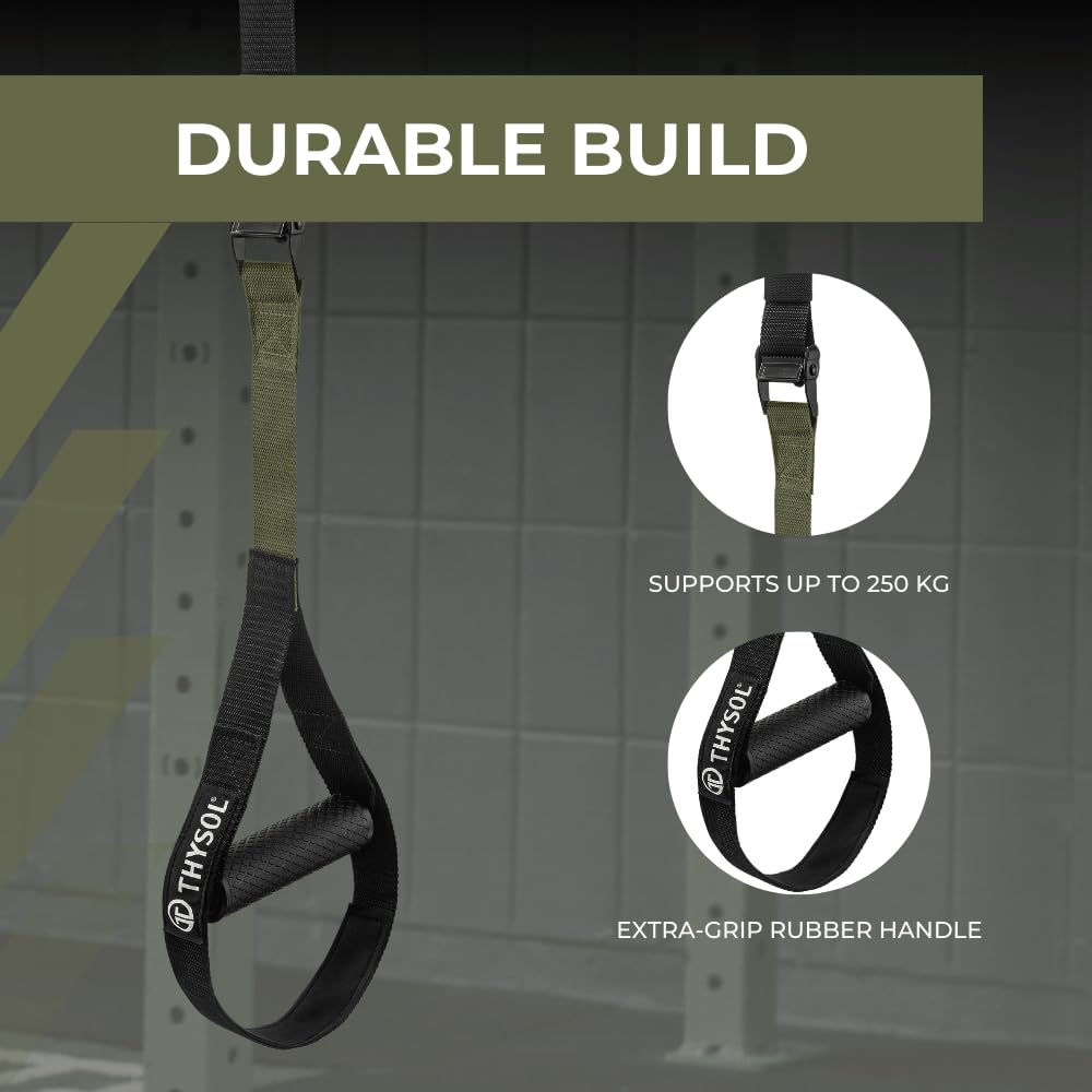 THYSOL Suspension Trainer Pro Xtreme - Army Green Sling Trainer Set