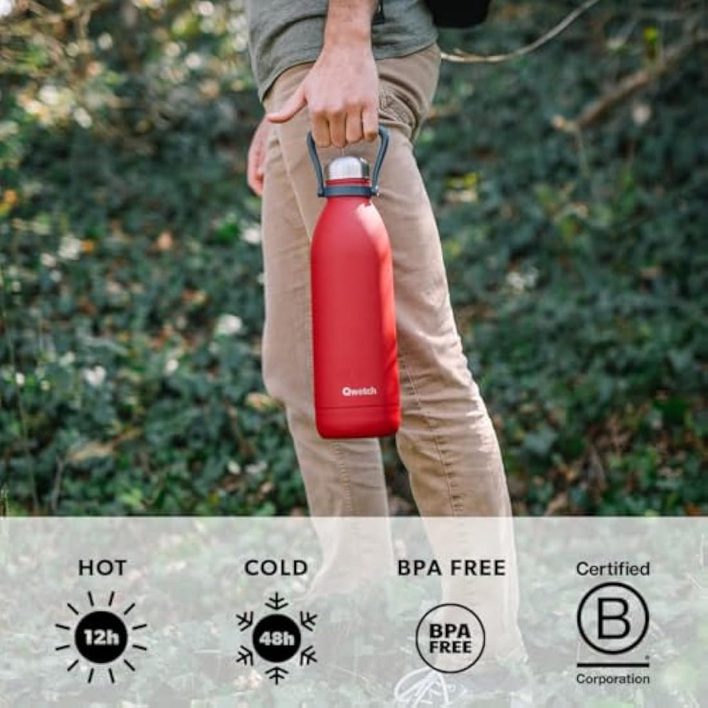 Qwetch Isothermal Bottle – 1.5L Stainless Steel Thermos | Granite Blue