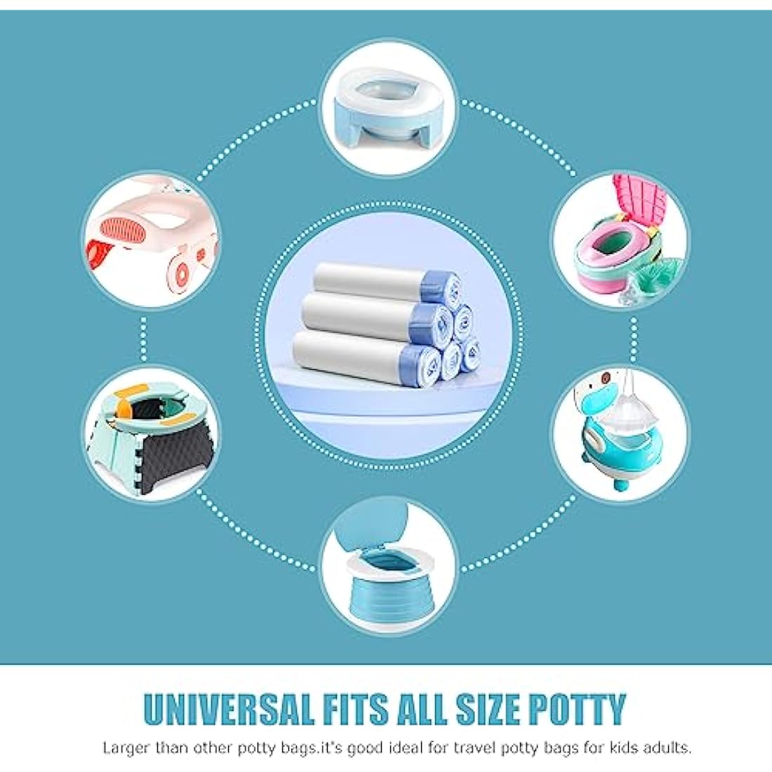 Jolof Store Disposable Potty Chair Liners – 90 Pack Universal Travel Bags