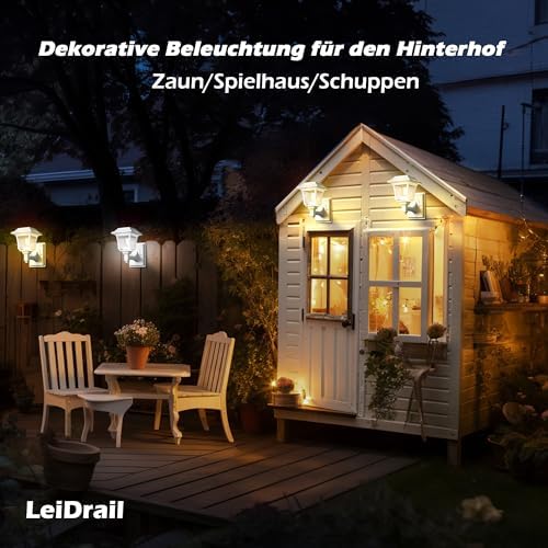 LeiDrail Solar Fence Lights – 4 Pack Waterproof Edison Bulb Outdoor Decor