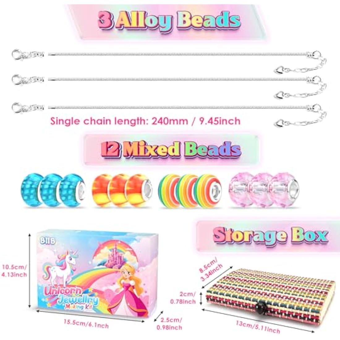 BIIB Unicorn Bracelet Making Kit – DIY Jewelry Arts and Crafts for Girls