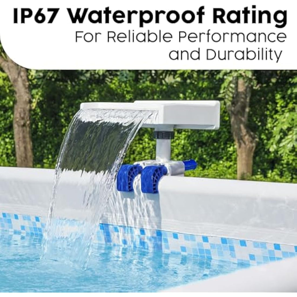 Bestway LED Pool Waterfall for Above Ground Pools – 7-Color Light Show