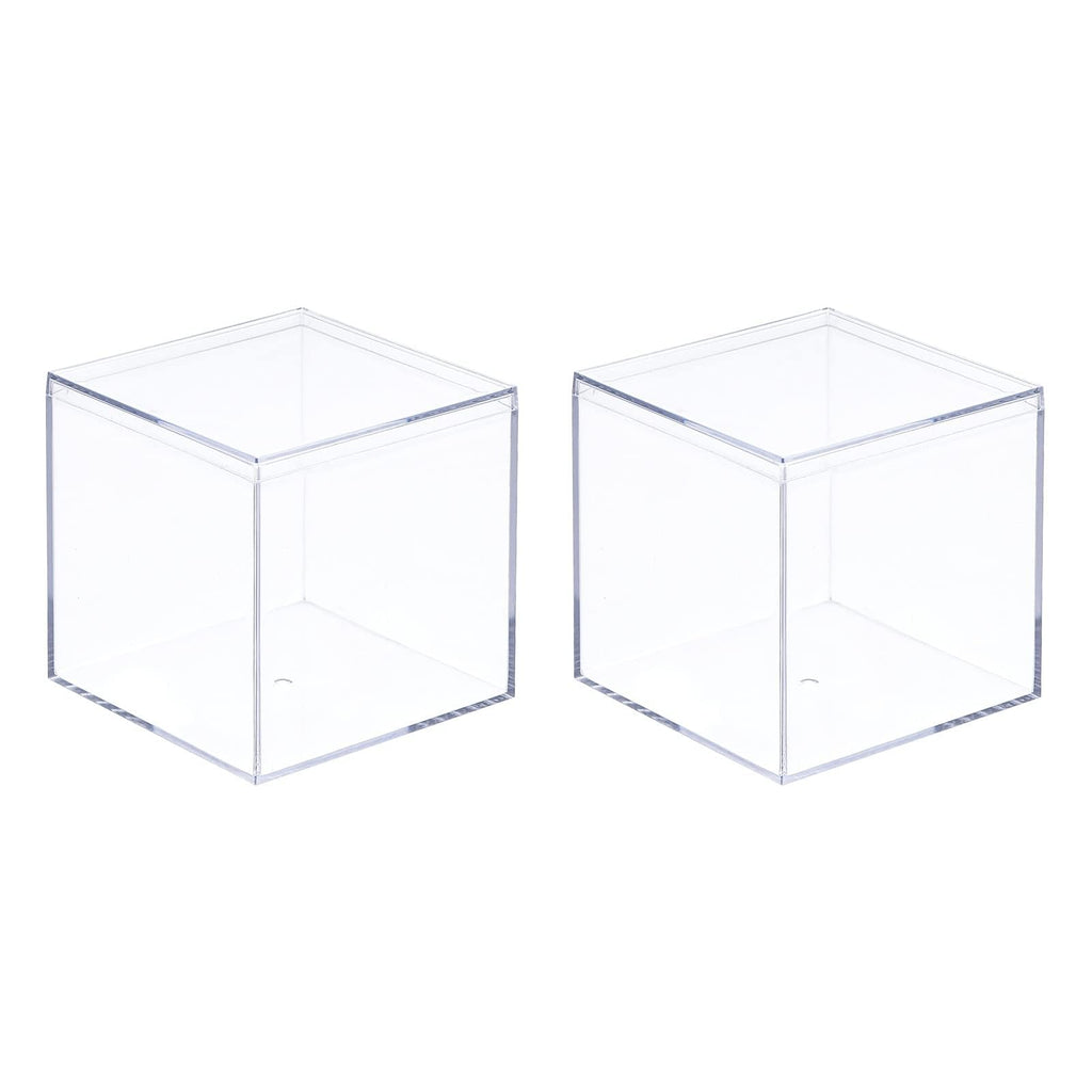 TA-VIGOR Acrylic Display Boxes 2Pcs 5.1 x 5.1 x 5.1cm with Lids - image 1