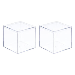 TA-VIGOR Acrylic Display Boxes 2Pcs 5.1 x 5.1 x 5.1cm with Lids - image 1