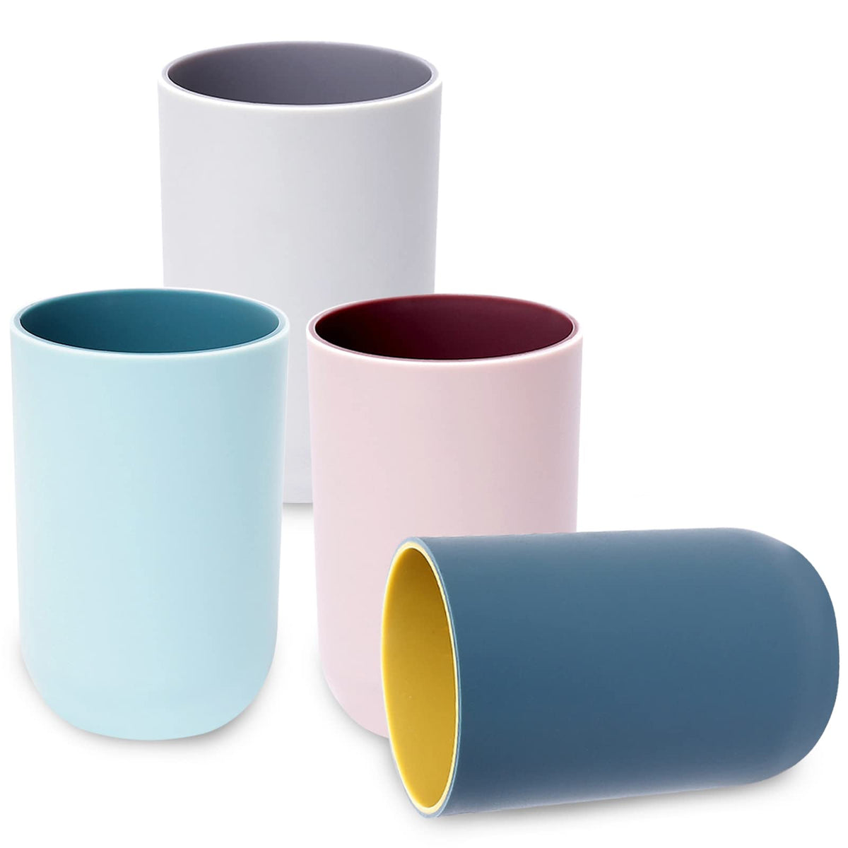 MAIJIAJU 4Pcs Toothbrush Cup, Reusable Plastic Mouthwash Tumbler - image 1