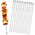 Homealexa 15" Stainless Steel BBQ Skewers – 20pc Flat Kebab Set