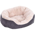 Jolof Store Large Calming Dog Bed – Washable Plush Grey and Cream