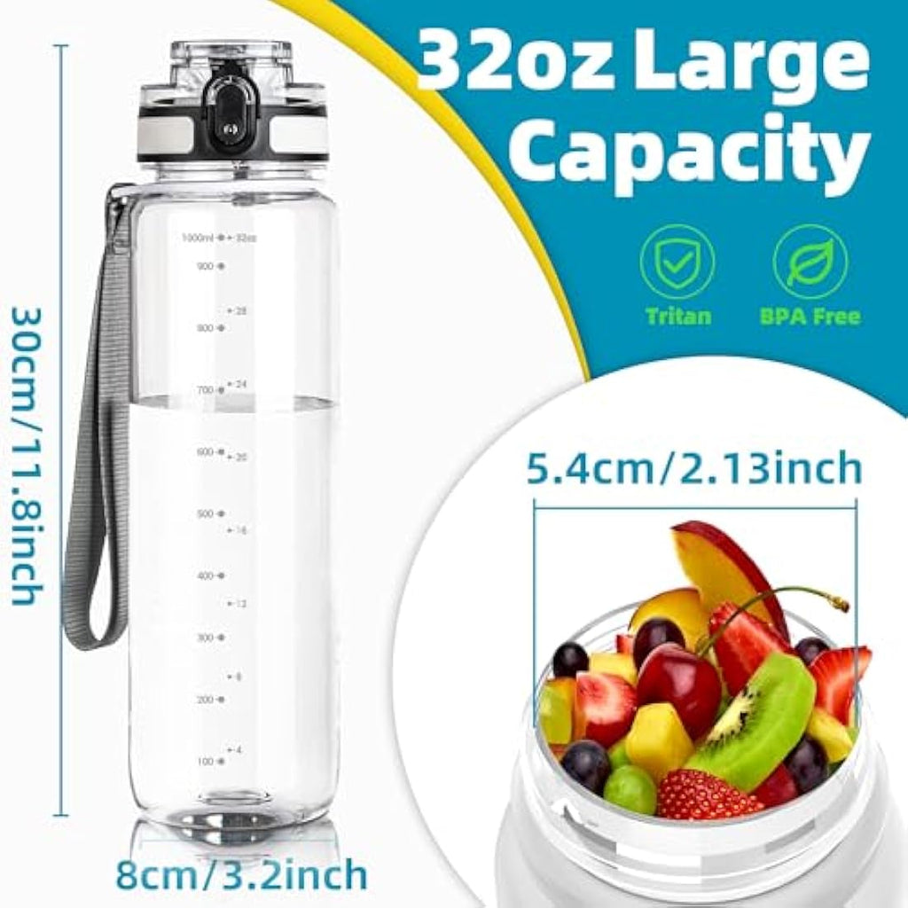 OLDLEY 1L Motivational Sports Water Bottle | Leakproof Tritan Plastic