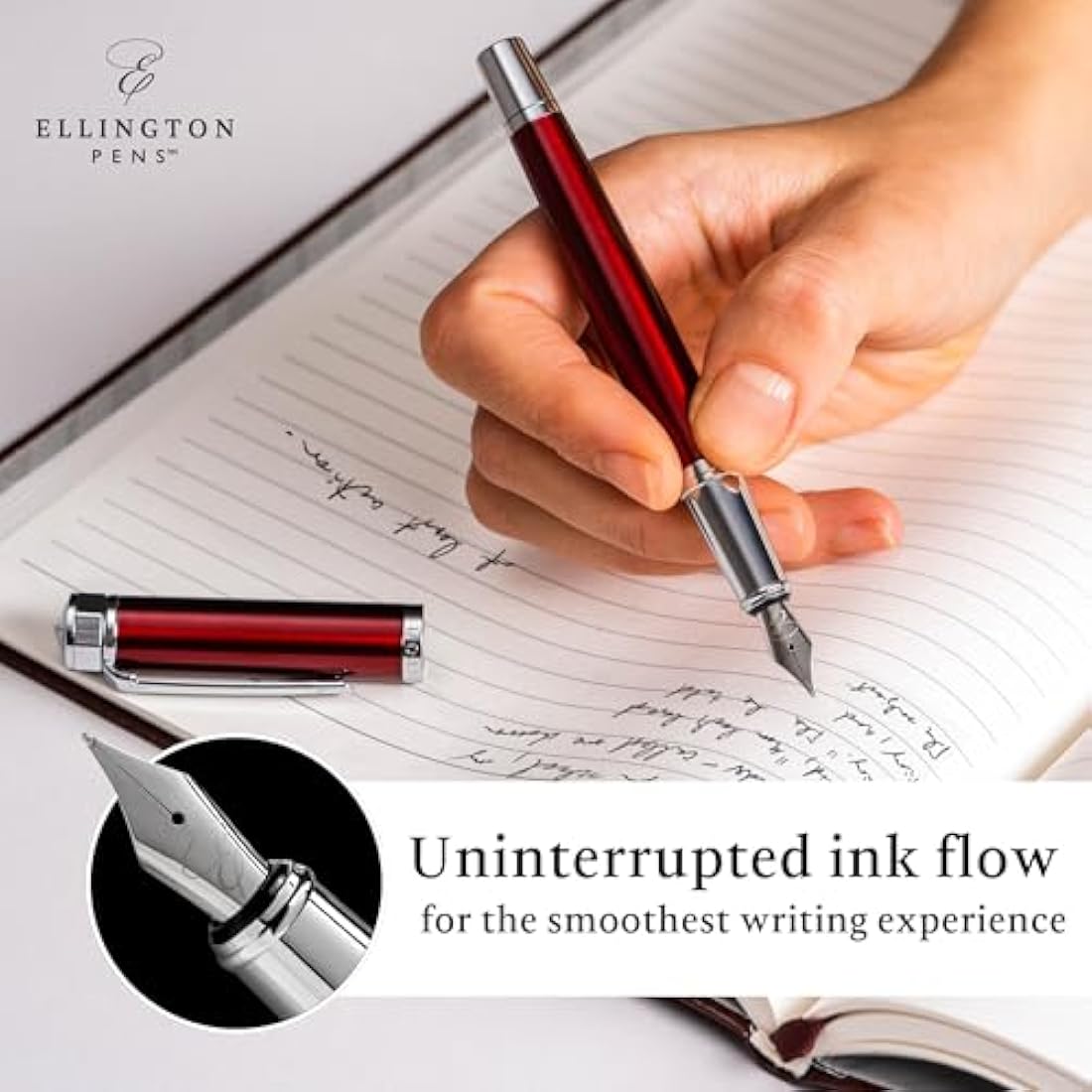 Ellington Luxury Fountain Pen Set – Refillable Calligraphy Pen with Ink