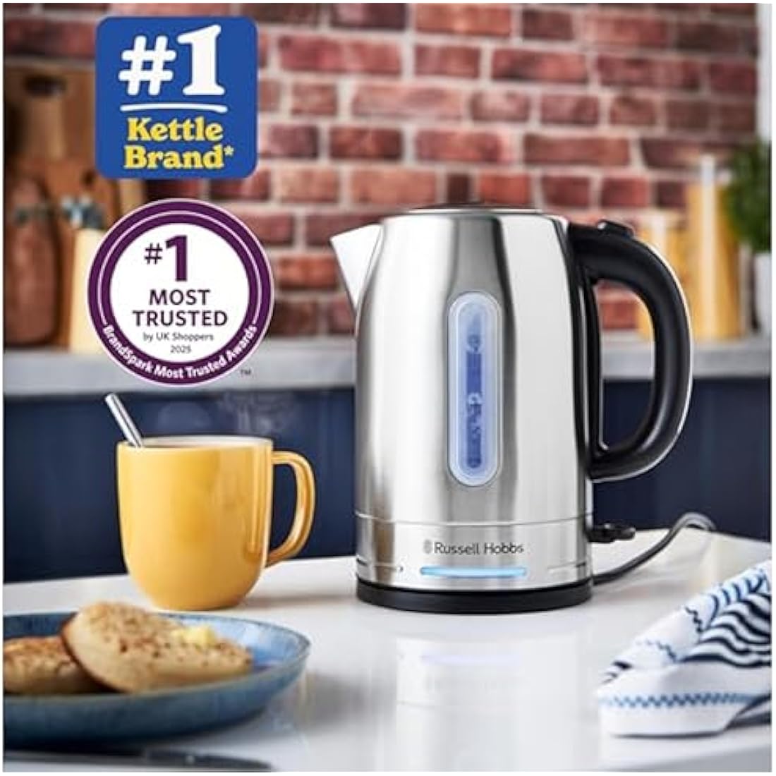 Russell Hobbs Quiet Boil Electric Kettle | 1.7L Stainless Steel