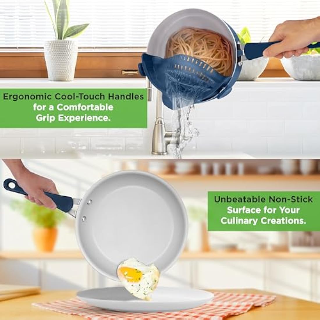 NutriChef 20-Piece Non-Stick Cookware and Bakeware Set – Navy Blue