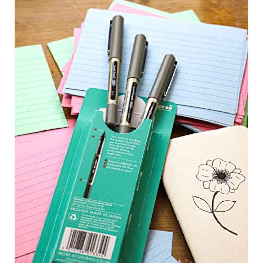 Uni-ball Eye UB-157 Rollerball Pens | Fine 0.7mm Waterproof Ink | 5 Pack