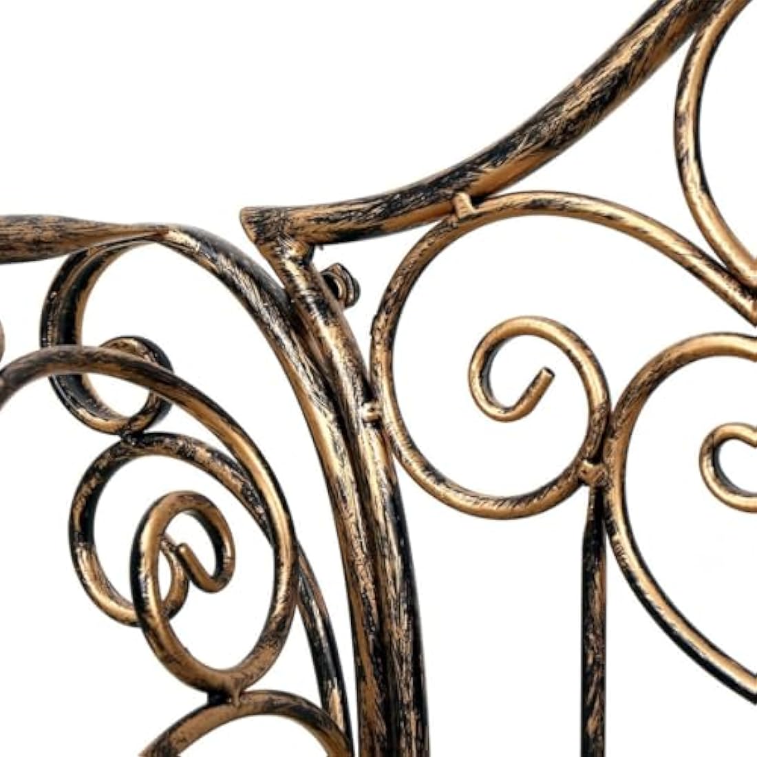 HLC 2-Seat Metal Garden Bench – Antique Wrought Iron Outdoor Seating