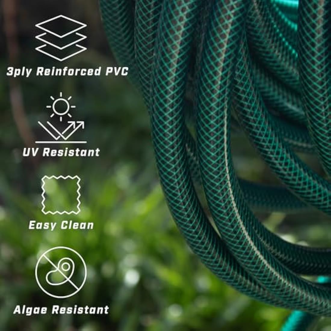 Faithfull 15M Reinforced PVC Garden Hose Pipe – 12.7mm Kink Resistant