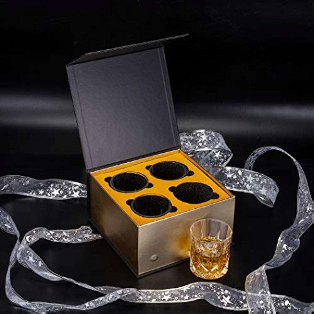 KANARS Lead-Free Crystal Whiskey Glasses Set of 4 | 300ml Bourbon Tumblers