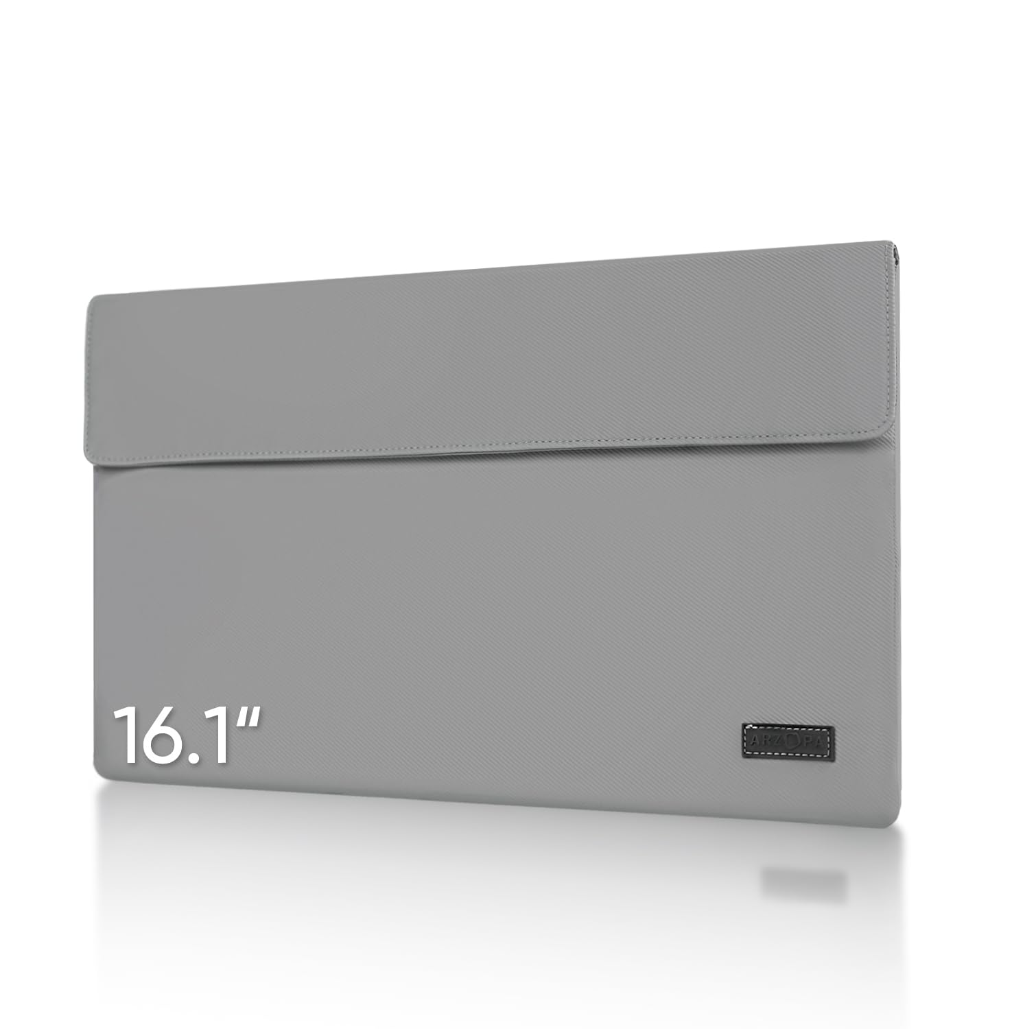 ARZOPA 16.1" Portable Monitor Sleeve – Waterproof PU Leather Bag (Grey)