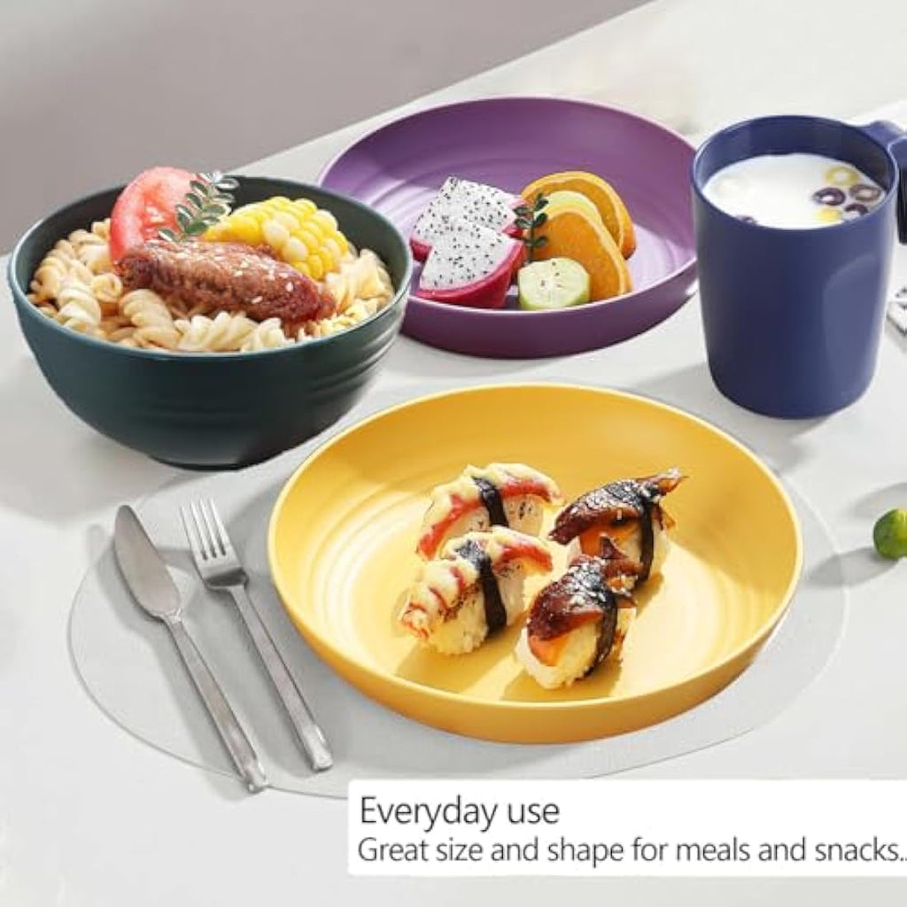 Kyraton 32-Piece Plastic Dinnerware Set | Unbreakable Camping Dishes for 8