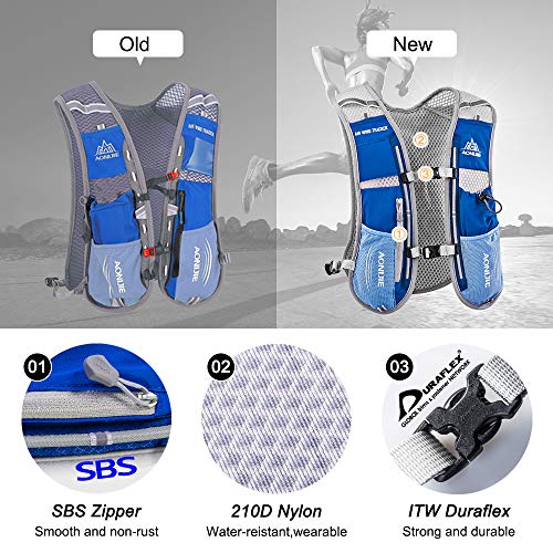 HINATAA Lightweight Running Hydration Vest | 5L Breathable Hiking Pack – Blue