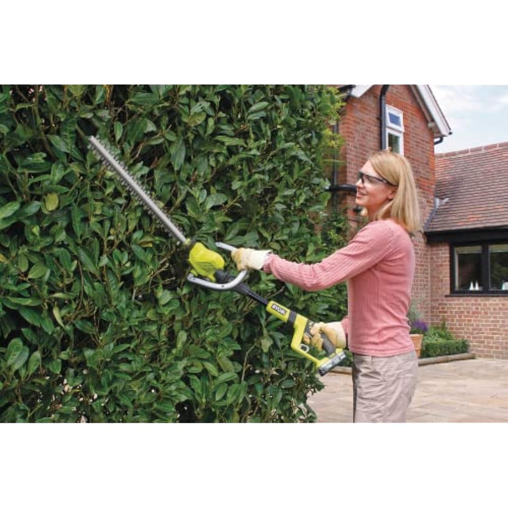 Ryobi 18V ONE+ Extended Reach Hedge Trimmer | 4-Position Articulating Head