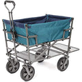 MacSports Double Decker Folding Wagon – Heavy Duty Utility Cart, Teal