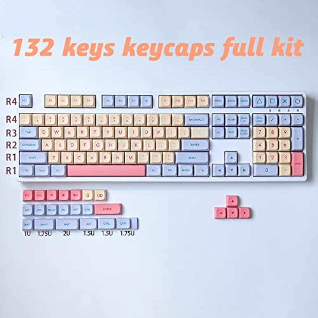 JakeTsai Marshmallow PBT Keycaps – 132 Key XDA Profile Dye-Sub Set