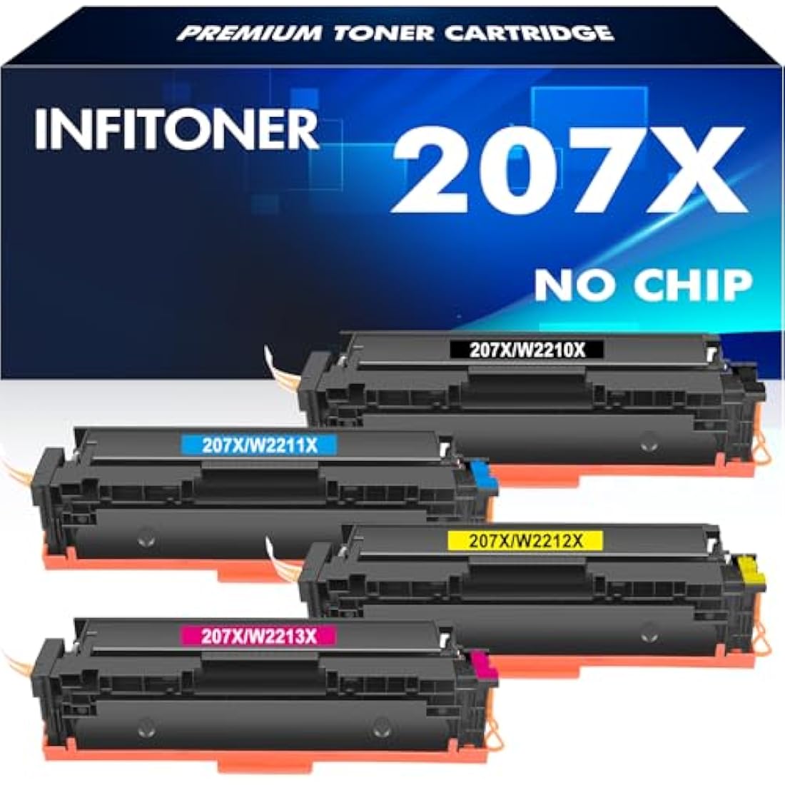 207X Compatible Toner 4-Pack for HP Color LaserJet Pro M283fdw
