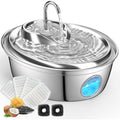 GoldenSun Stainless Steel Cat Water Fountain | 2L Quiet Automatic Pet Bowl