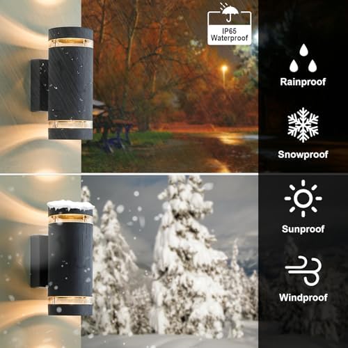 LMP Modern Outdoor Wall Lights – IP65 Grey Up Down Exterior Sconce