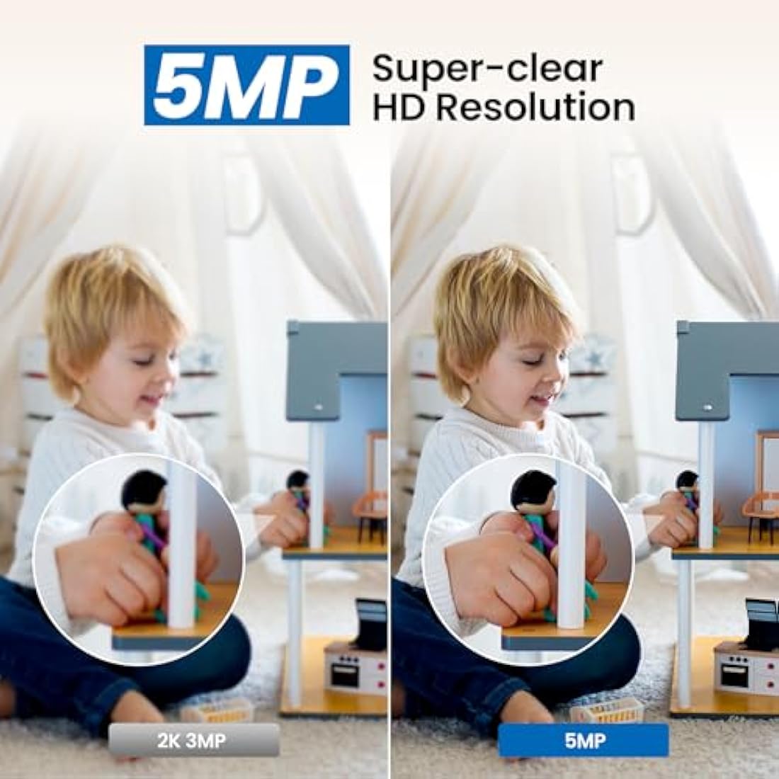 Cinnado 5MP Indoor Security Camera – 5G Dual-Band Baby Monitor