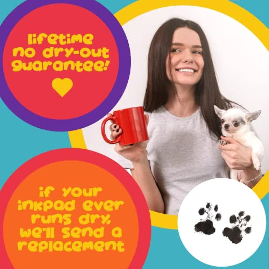 Pet Safe Paw Print Kit – Black Ink Pad with Drawstring Bag
