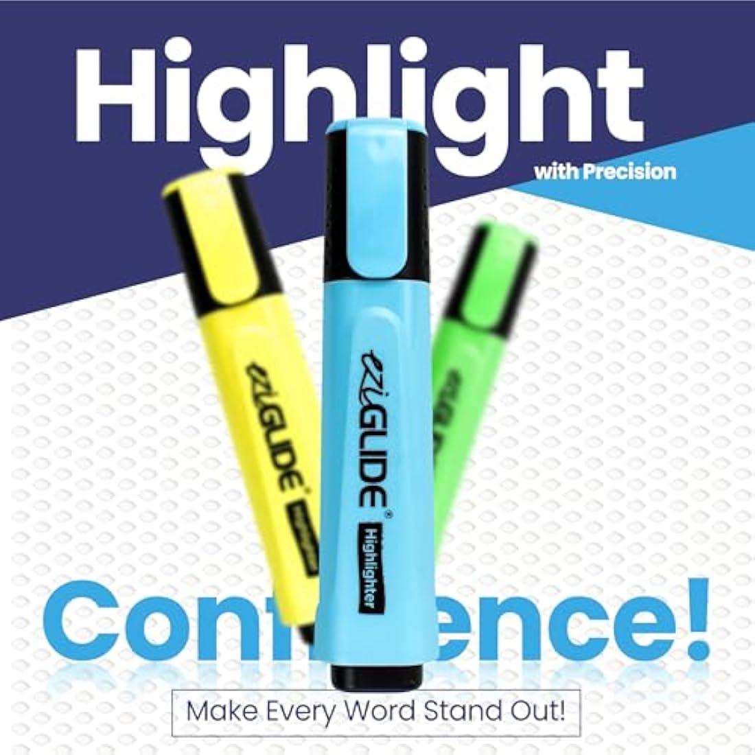 Eziglide Highlighter Pens 48-Pack | 5 Neon Colors Chisel Tip Markers