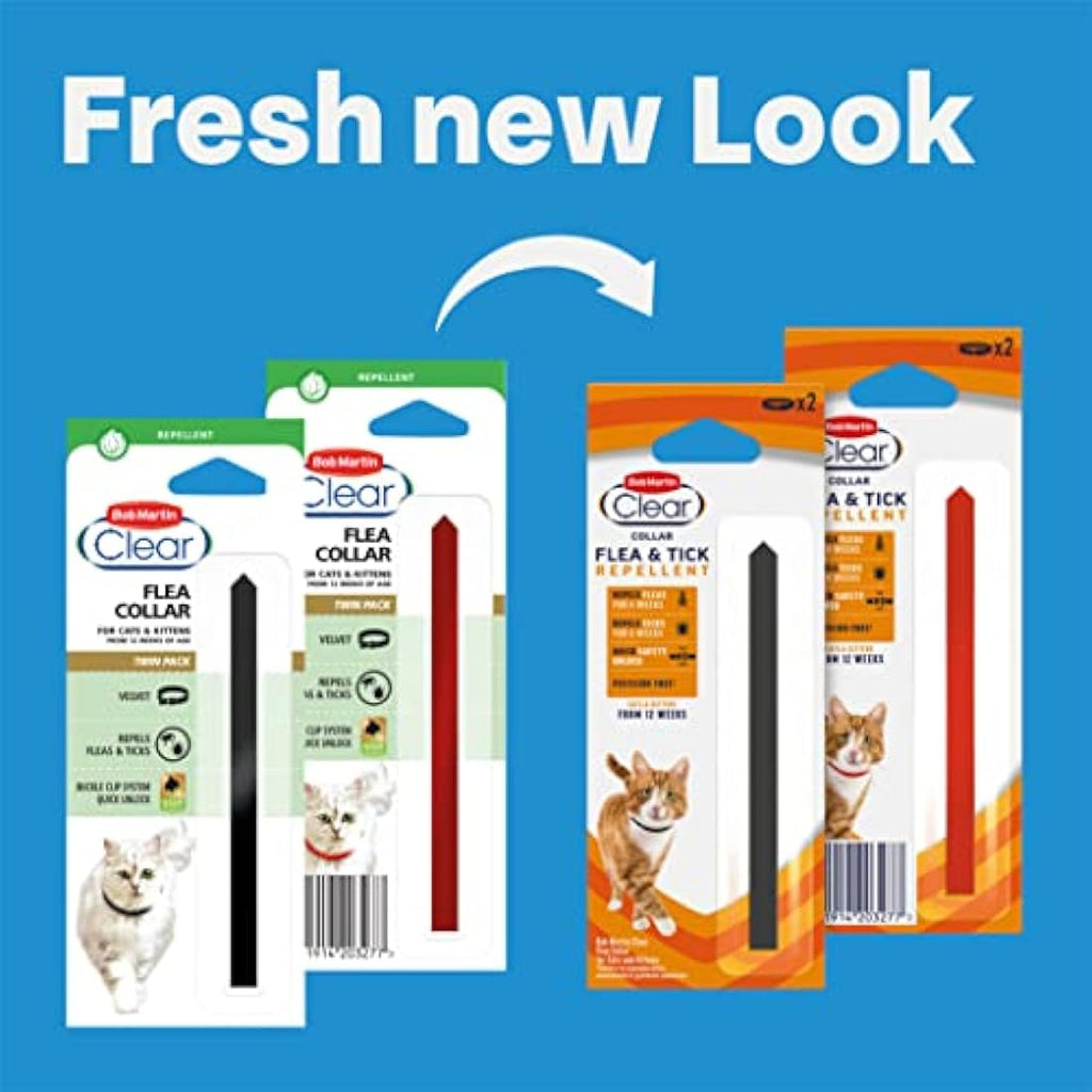 Bob Martin Clear Flea Repellent Collar for Cats & Kittens | 2 Pack
