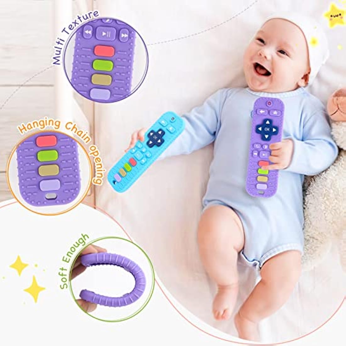 Hooku 2-Pack Remote Control Baby Teether | Food Grade Silicone Toys