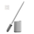 Silicone Toilet Brush and Holder Set | White Flexible Scrubber