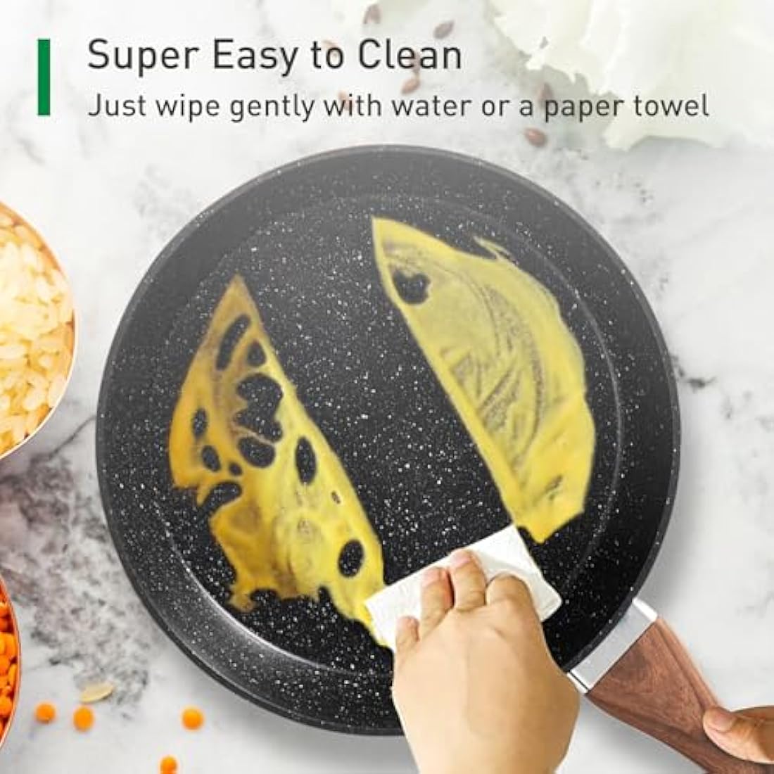 Kitchen Academy 17-Piece Non-Stick Granite Cookware Set | Induction Black