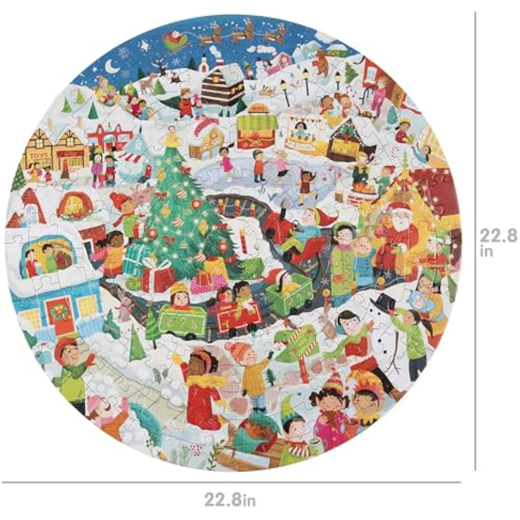 Boppi 150 Piece Round Christmas Jigsaw Puzzle for Kids - Recycled Card