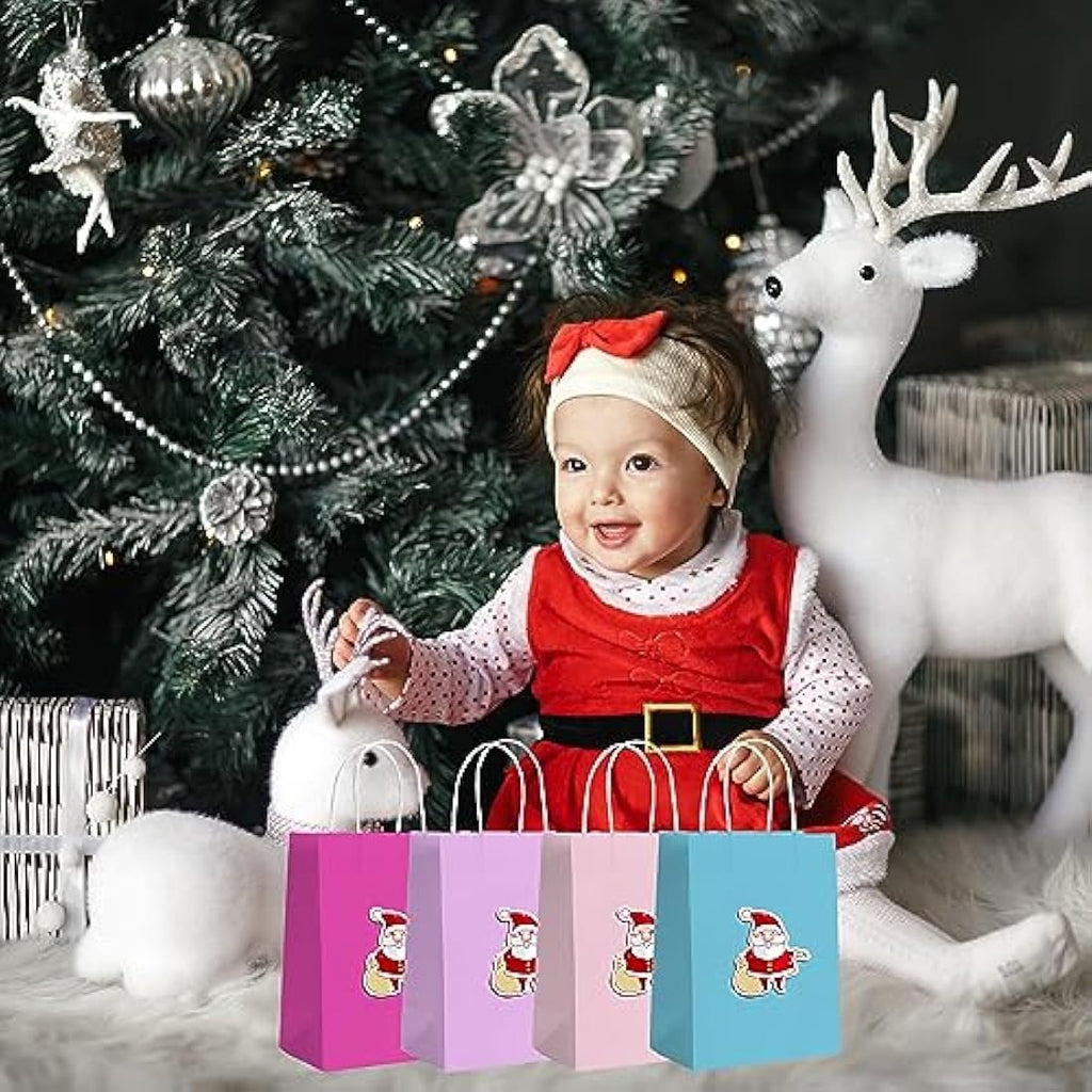 GIFTSAY Pink Paper Gift Bags with Handles - 30 Pcs Small Party Bags