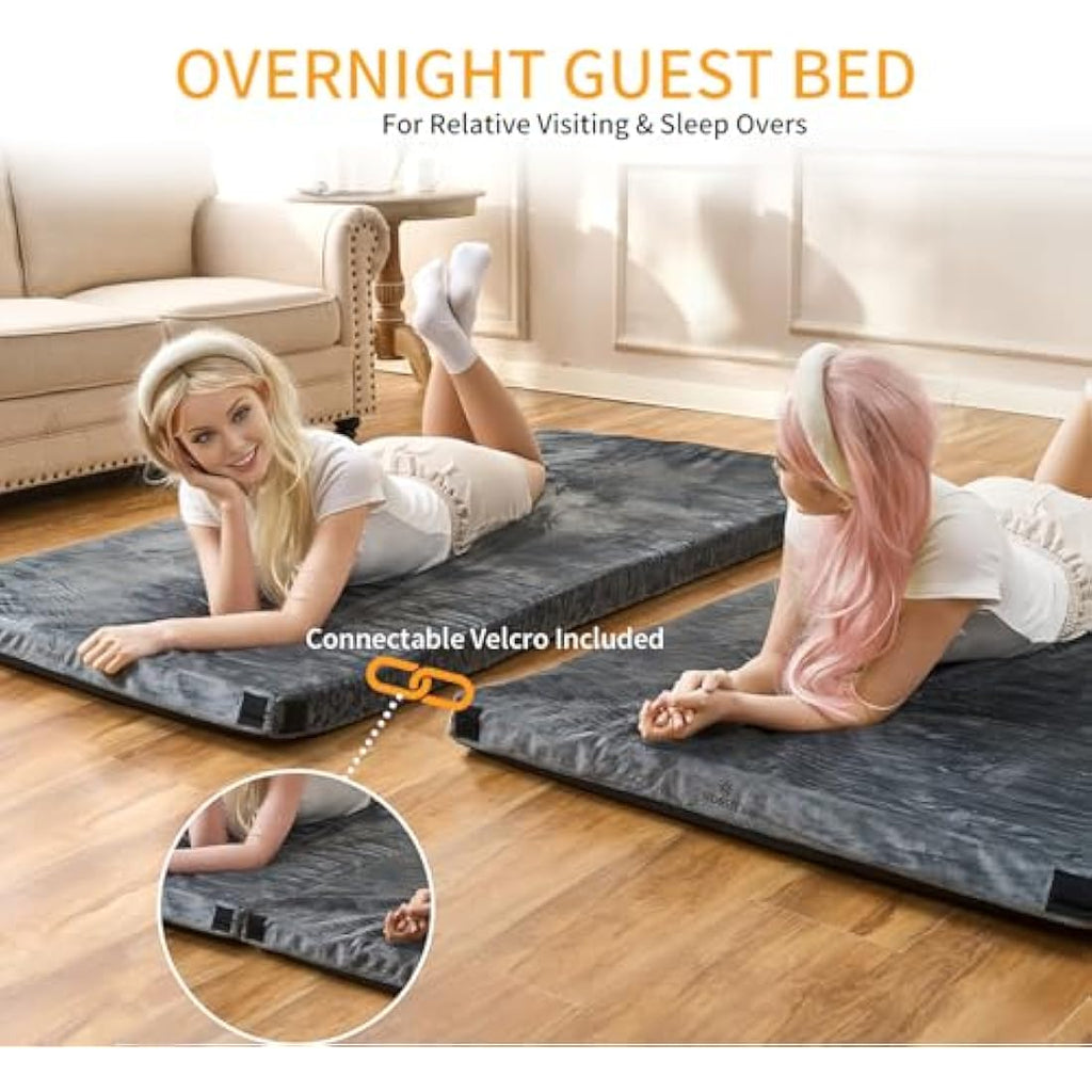 Memory Foam Camping Mattress – Waterproof Roll Up Guest Bed
