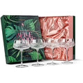 Glassique Cadeau Vintage Flamingo Coupe Glasses | Set of 4 Crystal Saucers