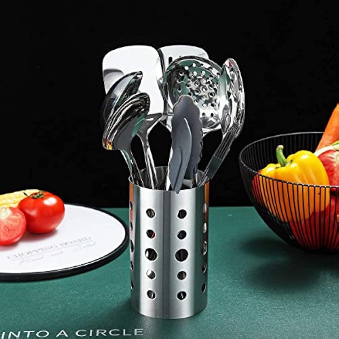 Berglander 13-Piece Stainless Steel Kitchen Utensils Set with Holder