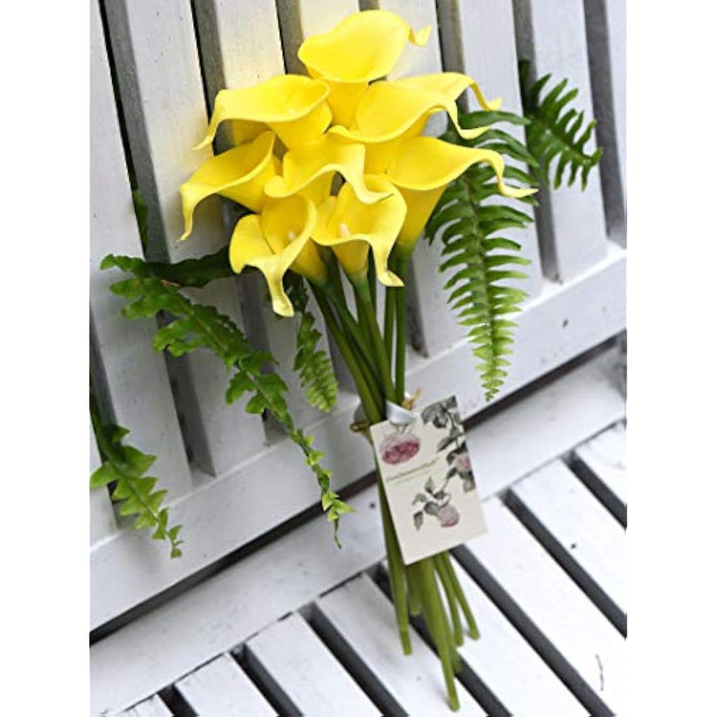 FiveSeasonStuff Real Touch Calla Lilies – 10 Stems PU Artificial Flowers