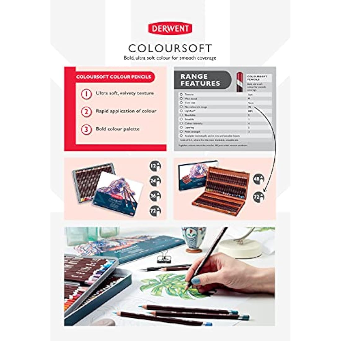 Derwent Colour Collection Art Set – 24 Piece Drawing & Sketching Kit