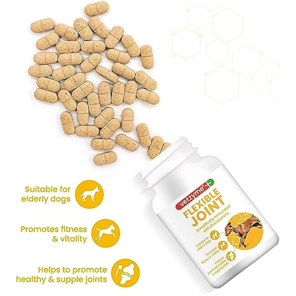 Vetzyme Dog Joint Supplements – Glucosamine & Chicken Tablets (30 Pack)