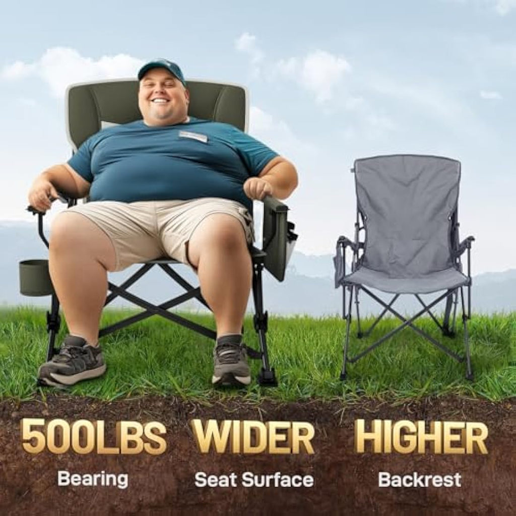 Ever Advanced Oversized Camping Chair | Heavy Duty 230kg Folding Seat
