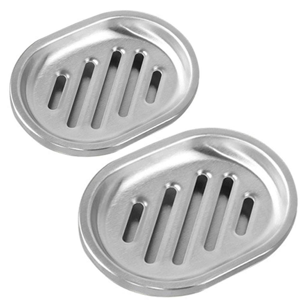 Kaxich 2-Pack Stainless Steel Soap Dish | Rustproof Double Layer Holder