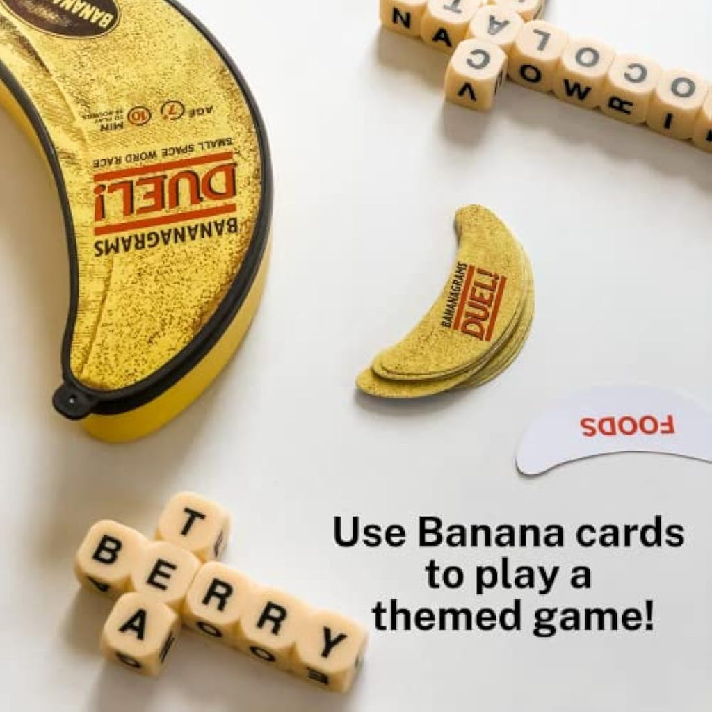 Bananagrams Duel Word Game – 2 Player Travel Dice Game for Ages 7+