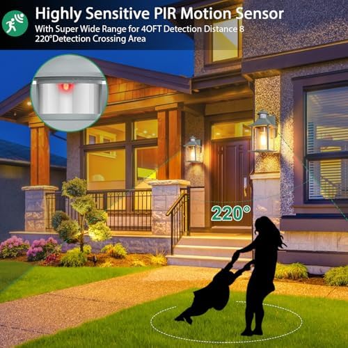 Lamomo Motion Sensor Outdoor Wall Light | Grey Aluminum Security Sconce