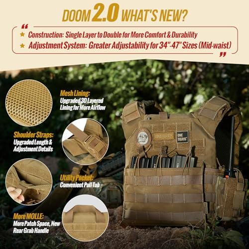 OneTigris PLPC Plate Carrier – 500D Nylon Tactical Airsoft Vest