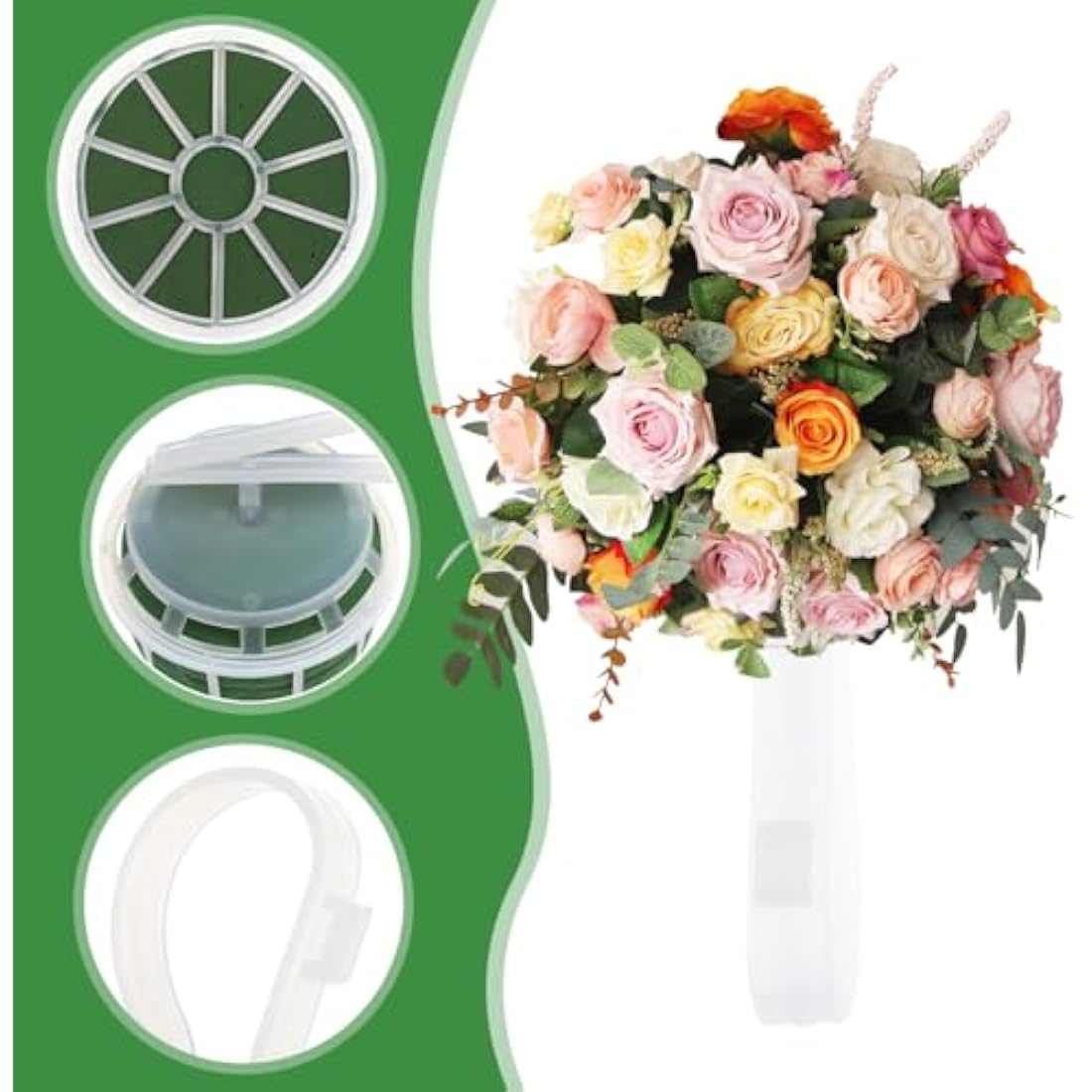 DOITOOL Foam Floral Bouquet Holders for Wedding Flower Arrangements, 2Pcs