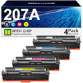 HALLOLUX 207A Toner Cartridges with Chip for HP Color LaserJet Pro | 4 Pack